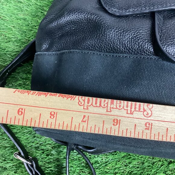 Rebecca Minkoff Mansfield Convertible Backpack Black Leather & Canvas - Picture 12 of 16